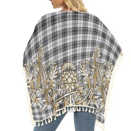 ScotsTee Shop Scottish Douglas Grey Ancient Tartan Scotland Royal Golden Thistle Square Fringed Shawl