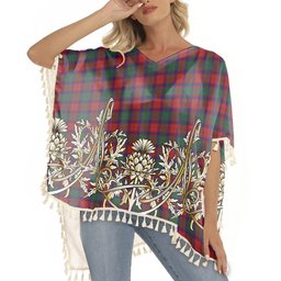 ScotsTee Shop Scottish Fraser of Struy Tartan Scotland Royal Golden Thistle Square Fringed Shawl
