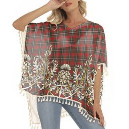 ScotsTee Shop Scottish Gillespie Tartan Scotland Royal Golden Thistle Square Fringed Shawl