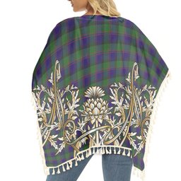 ScotsTee Shop Scottish Gammell 1978 Tartan Scotland Royal Golden Thistle Square Fringed Shawl