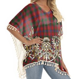 ScotsTee Shop Scottish Drummond 2 Tartan Scotland Royal Golden Thistle Square Fringed Shawl