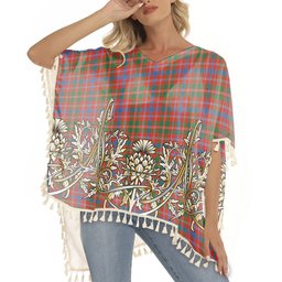 ScotsTee Shop Scottish Donald of Glenaladale Ancient Tartan Scotland Royal Golden Thistle Square Fringed Shawl