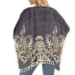 ScotsTee Shop Scottish Donald of Clan Ranald Tartan Scotland Royal Golden Thistle Square Fringed Shawl
