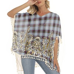 ScotsTee Shop Scottish Donald Dress Ancient Tartan Scotland Royal Golden Thistle Square Fringed Shawl