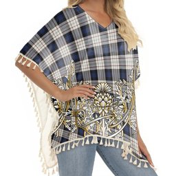 ScotsTee Shop Scottish Ferguson Dress Tartan Scotland Royal Golden Thistle Square Fringed Shawl