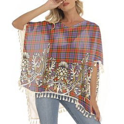 ScotsTee Shop Scottish Dalrymple Orginal Tartan Scotland Royal Golden Thistle Square Fringed Shawl