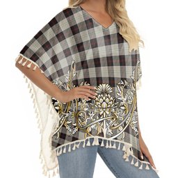 ScotsTee Shop Scottish Dunlop Hunting Modern Tartan Scotland Royal Golden Thistle Square Fringed Shawl