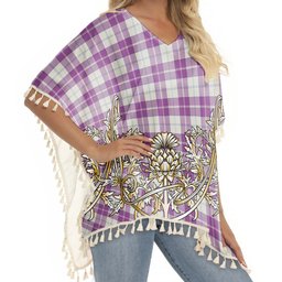 ScotsTee Shop Scottish Dunlop Dress Ancient Tartan Scotland Royal Golden Thistle Square Fringed Shawl