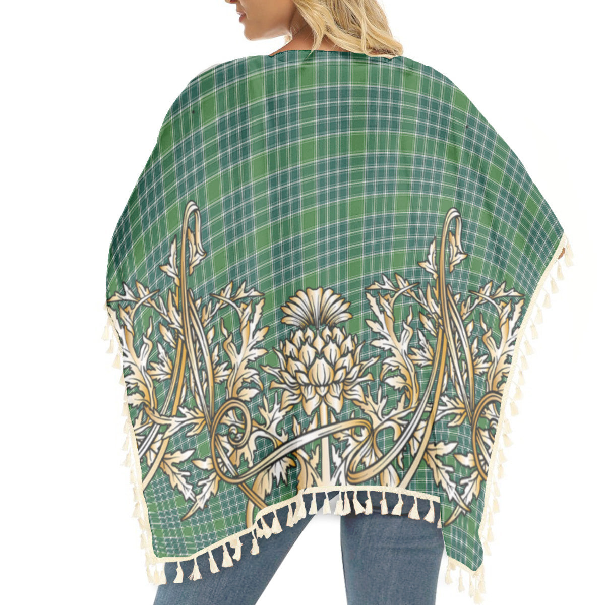 ScotsTee Shop Scottish Donald Lord of the Isles Hunting Ancient Tartan Scotland Royal Golden Thistle Square Fringed Shawl