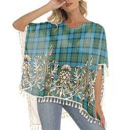 ScotsTee Shop Scottish Ferguson Ancient Tartan Scotland Royal Golden Thistle Square Fringed Shawl