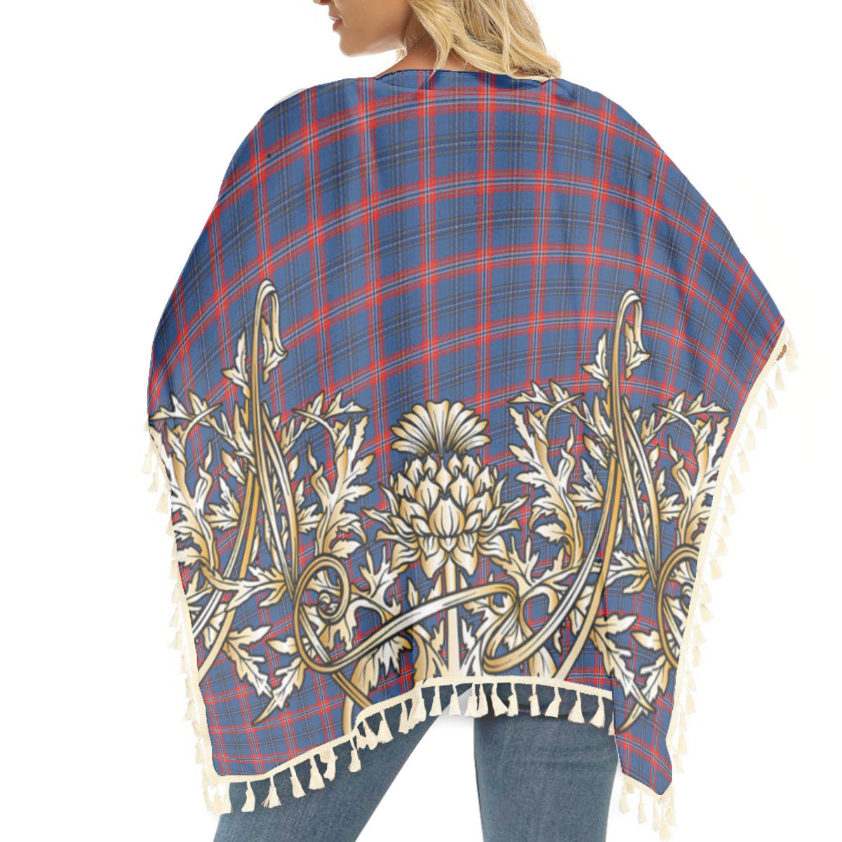 ScotsTee Shop Scottish Dundee University Tartan Scotland Royal Golden Thistle Square Fringed Shawl