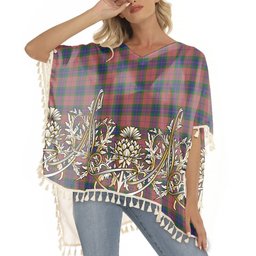 ScotsTee Shop Scottish Fraser of Boblainy Hugh Tartan Scotland Royal Golden Thistle Square Fringed Shawl