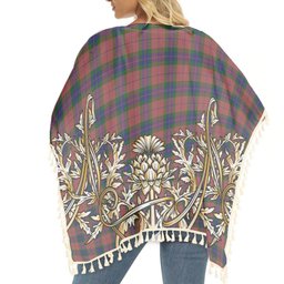 ScotsTee Shop Scottish Fraser of Boblainy Hugh Tartan Scotland Royal Golden Thistle Square Fringed Shawl