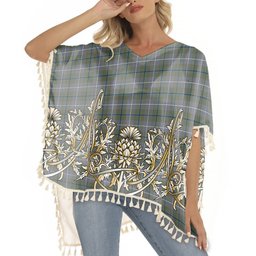 ScotsTee Shop Scottish Douglas Green Ancient Tartan Scotland Royal Golden Thistle Square Fringed Shawl