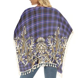 ScotsTee Shop Scottish Dunlop Modern Tartan Scotland Royal Golden Thistle Square Fringed Shawl