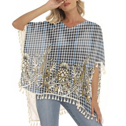 ScotsTee Shop Scottish Gladstanes Tartan Scotland Royal Golden Thistle Square Fringed Shawl