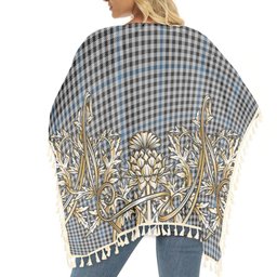 ScotsTee Shop Scottish Gladstanes Tartan Scotland Royal Golden Thistle Square Fringed Shawl