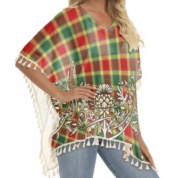 ScotsTee Shop Scottish Gibbs Modern Tartan Scotland Royal Golden Thistle Square Fringed Shawl