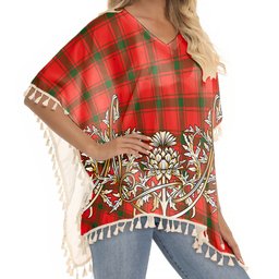 ScotsTee Shop Scottish Darroch Tartan Scotland Royal Golden Thistle Square Fringed Shawl