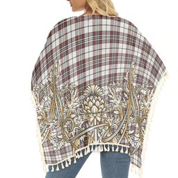 ScotsTee Shop Scottish Dunbar Plaid Ancient Tartan Scotland Royal Golden Thistle Square Fringed Shawl