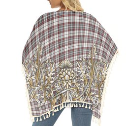 ScotsTee Shop Scottish Dunbar Plaid Modern Tartan Scotland Royal Golden Thistle Square Fringed Shawl
