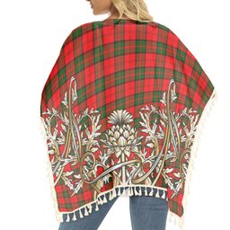 ScotsTee Shop Scottish Dunbar Modern Tartan Scotland Royal Golden Thistle Square Fringed Shawl