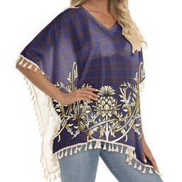ScotsTee Shop Scottish Elliot Tartan Scotland Royal Golden Thistle Square Fringed Shawl
