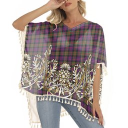 ScotsTee Shop Scottish Gillon Tartan Scotland Royal Golden Thistle Square Fringed Shawl