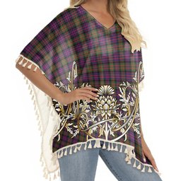 ScotsTee Shop Scottish Gillon Tartan Scotland Royal Golden Thistle Square Fringed Shawl