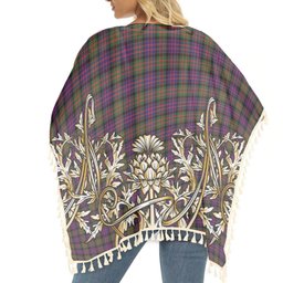ScotsTee Shop Scottish Gillon Tartan Scotland Royal Golden Thistle Square Fringed Shawl