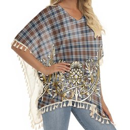 ScotsTee Shop Scottish Gayre Arisaidh Tartan Scotland Royal Golden Thistle Square Fringed Shawl