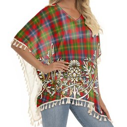 ScotsTee Shop Scottish Foster Modern Tartan Scotland Royal Golden Thistle Square Fringed Shawl