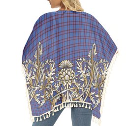 ScotsTee Shop Scottish Elliot Modern Tartan Scotland Royal Golden Thistle Square Fringed Shawl