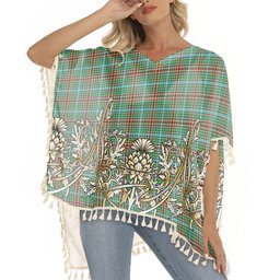 ScotsTee Shop Scottish Gayre Modern Tartan Scotland Royal Golden Thistle Square Fringed Shawl