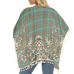 ScotsTee Shop Scottish Gayre Modern Tartan Scotland Royal Golden Thistle Square Fringed Shawl