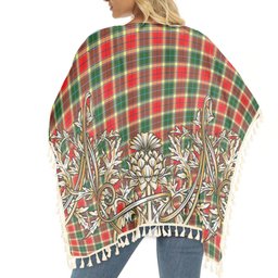 ScotsTee Shop Scottish Gibbs Tartan Scotland Royal Golden Thistle Square Fringed Shawl