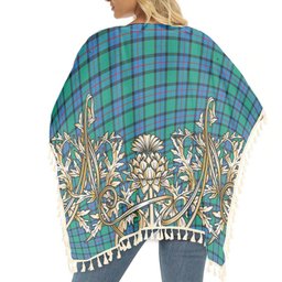 ScotsTee Shop Scottish Flower Of Scotland SC Tartan Scotland Royal Golden Thistle Square Fringed Shawl