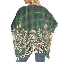 ScotsTee Shop Scottish Donald of The Isles Tartan Scotland Royal Golden Thistle Square Fringed Shawl