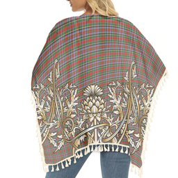 ScotsTee Shop Scottish Dundee Wallace Tartan Scotland Royal Golden Thistle Square Fringed Shawl