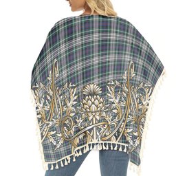 ScotsTee Shop Scottish Davidson of Tulloch Dress Modern Tartan Scotland Royal Golden Thistle Square Fringed Shawl