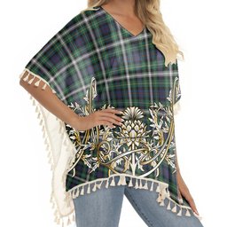ScotsTee Shop Scottish Farquharson Dress Modern Tartan Scotland Royal Golden Thistle Square Fringed Shawl