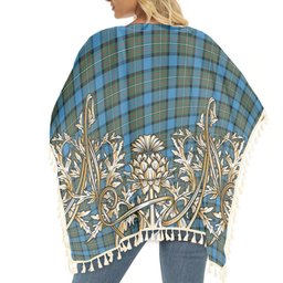 ScotsTee Shop Scottish Fergusson Ancient Tartan Scotland Royal Golden Thistle Square Fringed Shawl