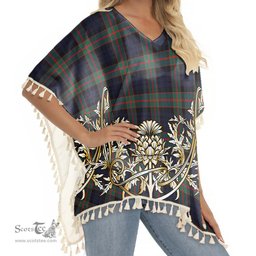 ScotsTee Shop Scottish Fletcher of Dunans Modern Tartan Scotland Royal Golden Thistle Square Fringed Shawl
