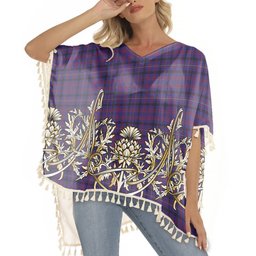 ScotsTee Shop Scottish Dundonald Tartan Scotland Royal Golden Thistle Square Fringed Shawl