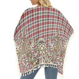 ScotsTee Shop Scottish Dundee Dress Tartan Scotland Royal Golden Thistle Square Fringed Shawl