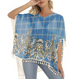 ScotsTee Shop Scottish McRae of America Ancient Tartan Scotland Royal Golden Thistle Square Fringed Shawl