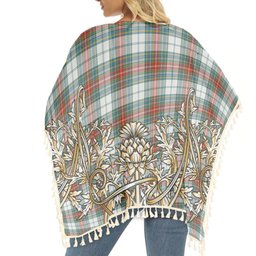 ScotsTee Shop Scottish McBeth Dress Ancient Tartan Scotland Royal Golden Thistle Square Fringed Shawl