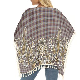 ScotsTee Shop Scottish MacInnes Ancient Hunting Tartan Scotland Royal Golden Thistle Square Fringed Shawl