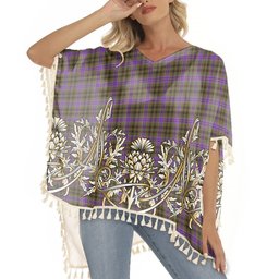 ScotsTee Shop Scottish Yew Thistle Tartan Scotland Royal Golden Thistle Square Fringed Shawl