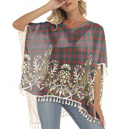 ScotsTee Shop Scottish Kidd Tartan Scotland Royal Golden Thistle Square Fringed Shawl